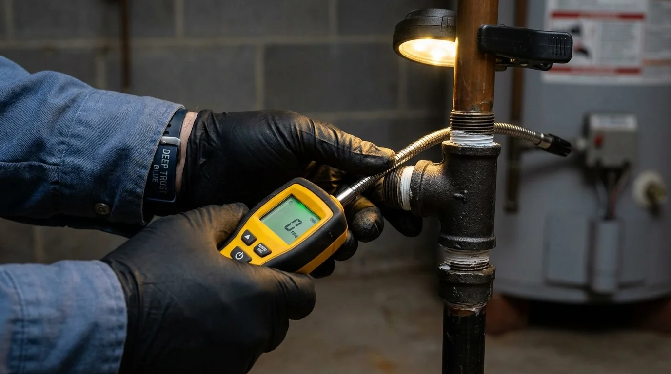 Gas leak detection with electronic sniffer by Johns Plumbing LLC in Nevada